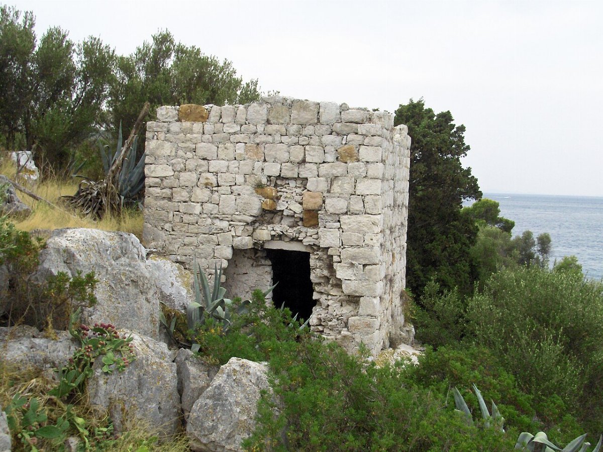 Fortified church on the islet of mrduja milna